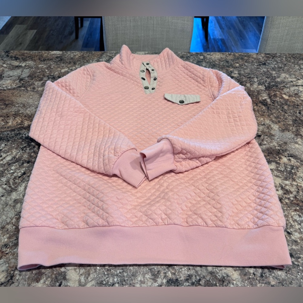 Doe & Rae Pink Quilted Cowl Neck Sweater
